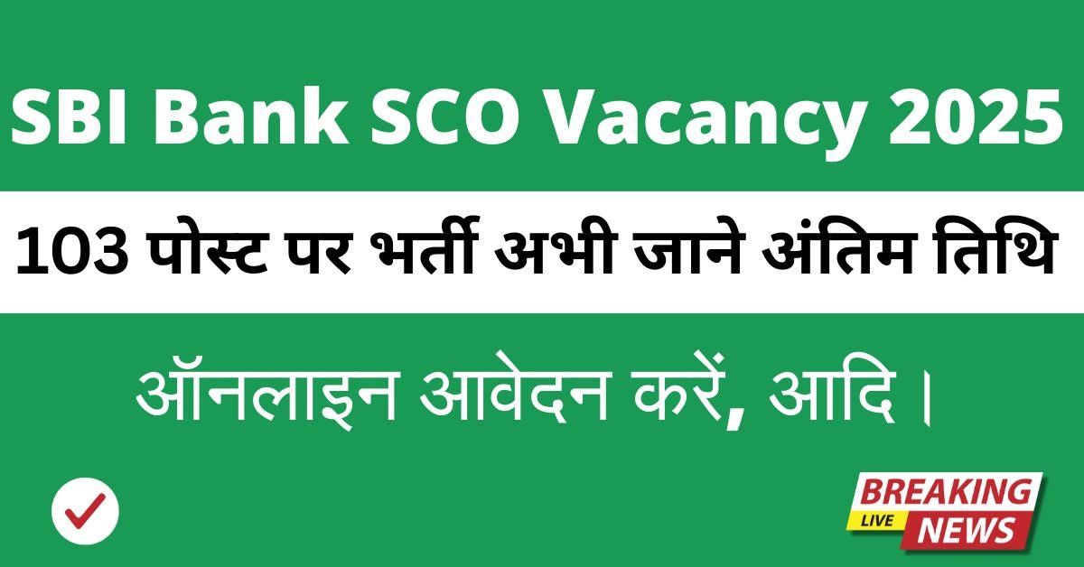 SBI Bank SCO Vacancy 2025